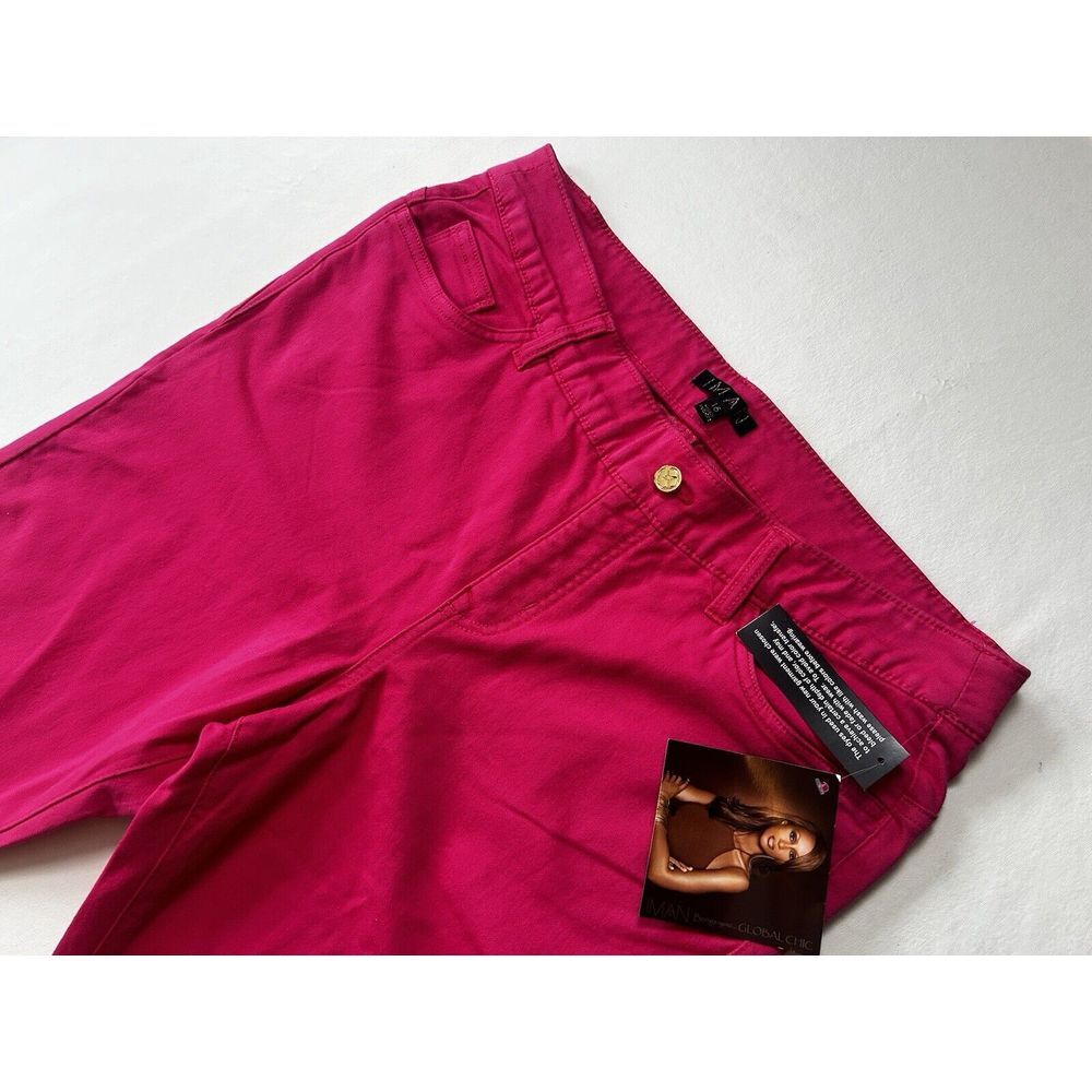 NWT IMAN Global Chic Runway Jersey Pull-On Pant Fuchsia size 16